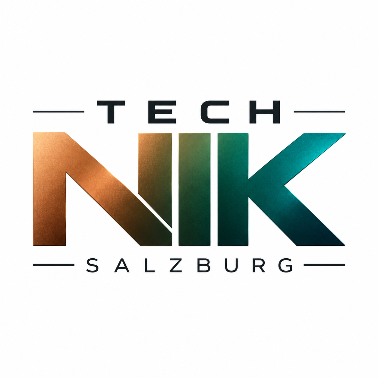 TECH NIK Salzburg – Logo in Kupfer und Türkis