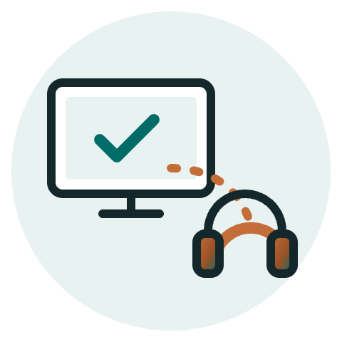 Illustration: Bildschirm und Headset