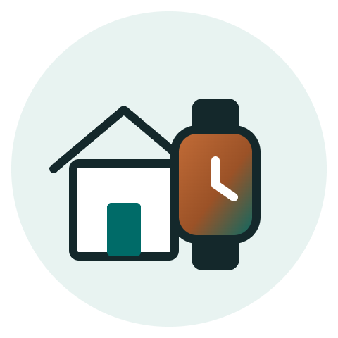 Illustration: Haus und Smartwatch