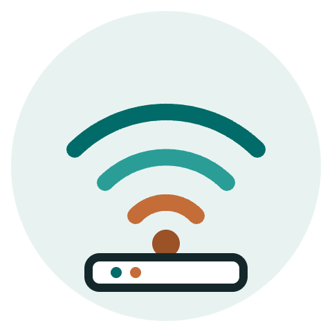 Illustration: WLAN-Symbol und Router